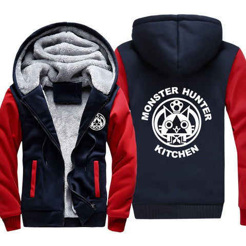 Image of Monster Hunter Jackets - Solid Color Monster Hunter KITCHEN Airou Icon Super Cool Fleece Jacket