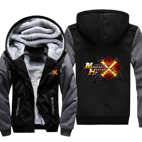 Image of Monster Hunter Jackets - Solid Color Monster Hunter Game X Icon Super Cool Fleece Jacket