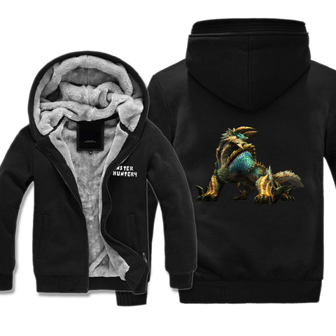 Image of Monster Hunter Jackets - Solid Color Monster Hunter Game Ray Wolf Dragon Icon Super Cool Fleece Jacket