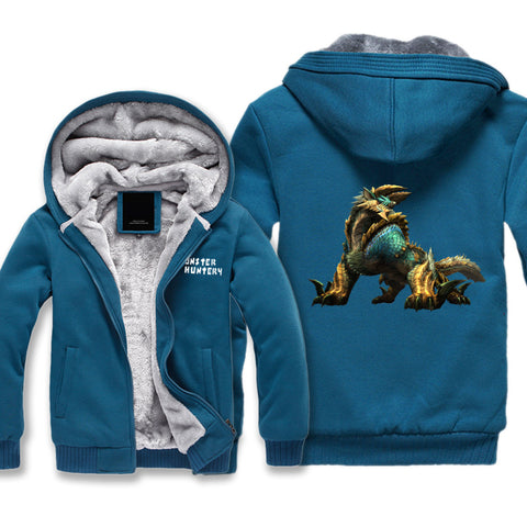 Image of Monster Hunter Jackets - Solid Color Monster Hunter Game Ray Wolf Dragon Icon Super Cool Fleece Jacket
