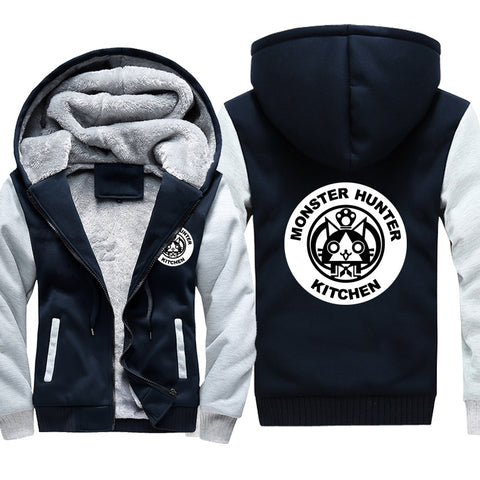 Image of Monster Hunter Jackets - Solid Color Monster Hunter Airou Icon Super Cute Fleece Jacket