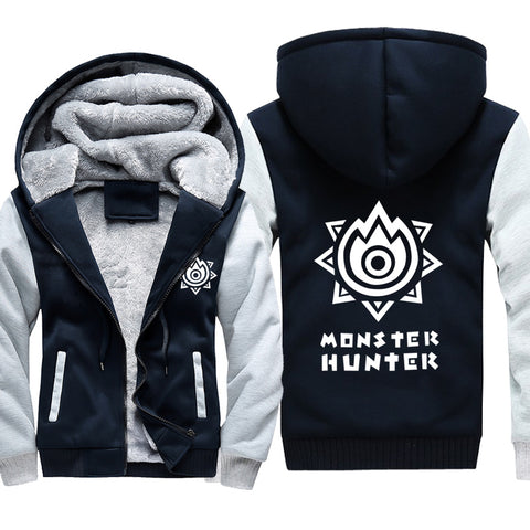 Image of Monster Hunter Jackets - Solid Color Monster Hunter Game LOGO Icon Super Cool Fleece Jacket