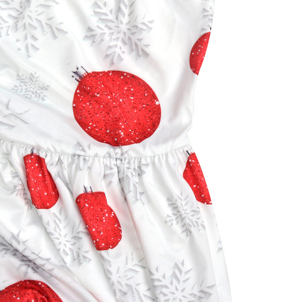Christmas Dresses - Long Sleeves Red Dots Printed Dress