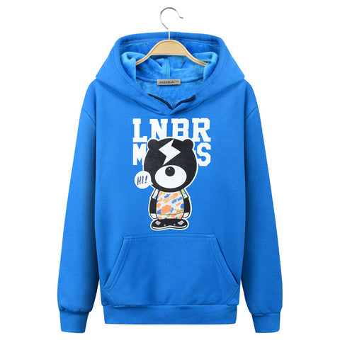 Image of Harajuku Style Hoodies - Solid Color Harajuku Series Lightning Bear Super Cool Fleece Hoodie