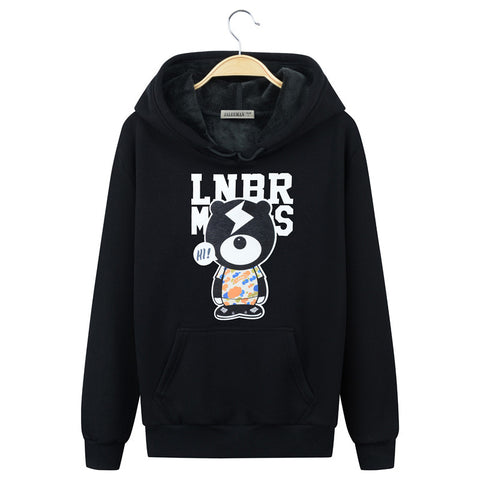 Image of Harajuku Style Hoodies - Solid Color Harajuku Series Lightning Bear Super Cool Fleece Hoodie