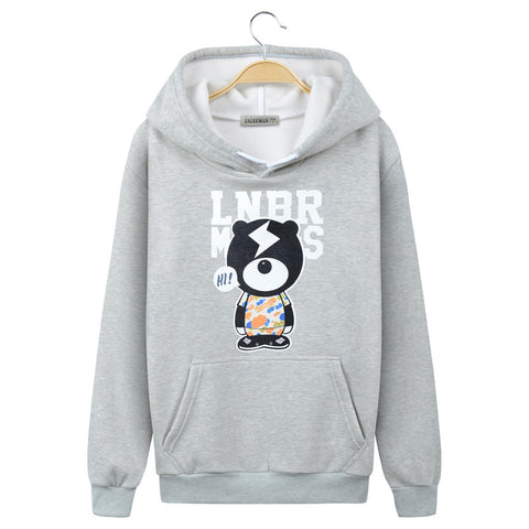 Image of Harajuku Style Hoodies - Solid Color Harajuku Series Lightning Bear Super Cool Fleece Hoodie