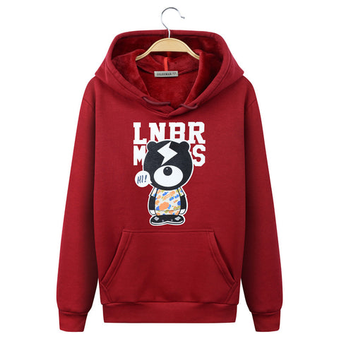 Image of Harajuku Style Hoodies - Solid Color Harajuku Series Lightning Bear Super Cool Fleece Hoodie