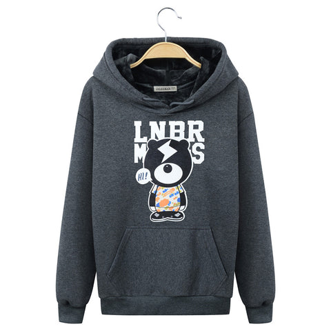 Image of Harajuku Style Hoodies - Solid Color Harajuku Series Lightning Bear Super Cool Fleece Hoodie