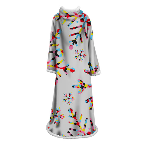 Image of 3D Digital Printed Blanket With Sleeves-Christmas Series Blanket Robe