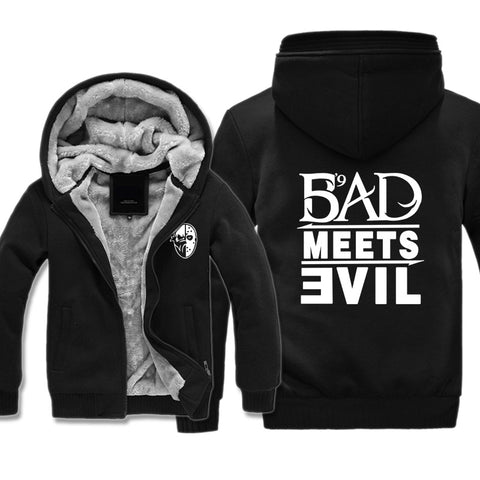 Image of Eminem Jackets - Solid Color Eminem Bad Meets Evil Super Cool Fleece Jacket
