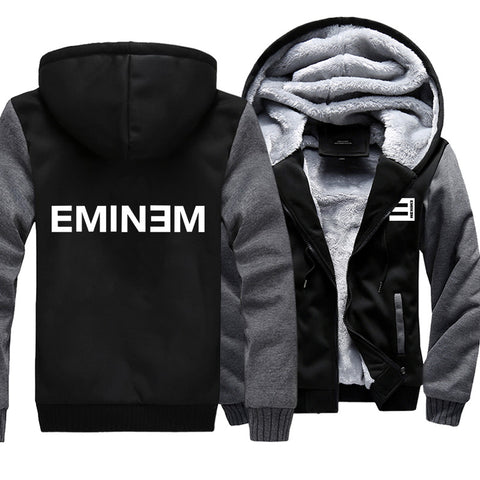 Image of Eminem Jackets - Solid Color Eminem Logo Icon Super Cool Fleece Jacket