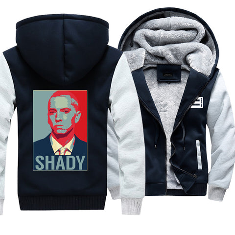 Image of Eminem Jackets - Solid Color Eminem Slim Shady Super Cool Fleece Jacket