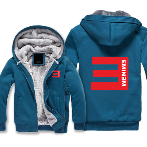 Image of Eminem Jackets - Solid Color Eminem Red Logo Icon Super Cool Fleece Jacket