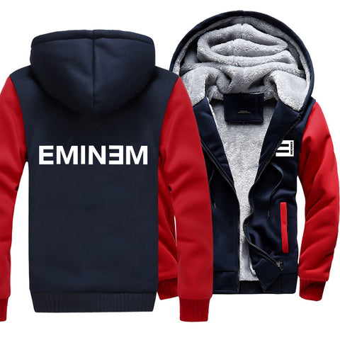 Image of Eminem Jackets - Solid Color Eminem Logo Icon Super Cool Fleece Jacket