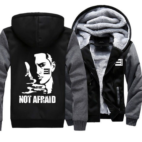 Image of Eminem Jackets - Solid Color Eminem Not Afraid Super Cool Fleece Jacket