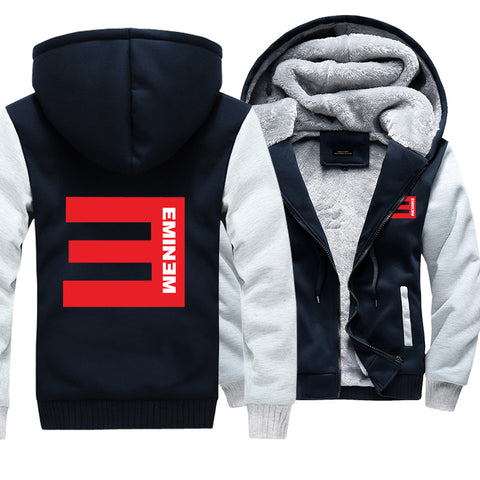 Image of Eminem Jackets - Solid Color Eminem Red Logo Icon Super Cool Fleece Jacket