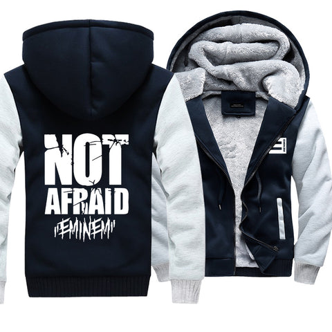 Image of Eminem Jackets - Solid Color Eminem Not Afraid Logo Icon Super Cool Fleece Jacket