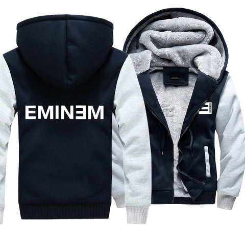 Image of Eminem Jackets - Solid Color Eminem Logo Icon Super Cool Fleece Jacket