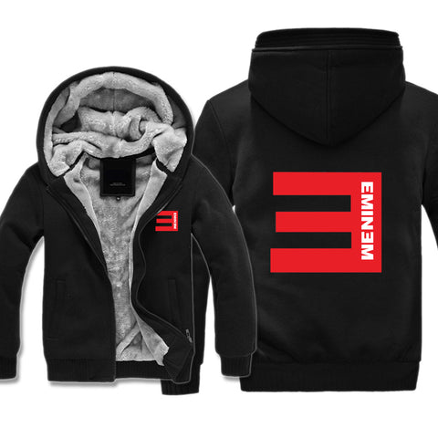 Image of Eminem Jackets - Solid Color Eminem Red Logo Icon Super Cool Fleece Jacket