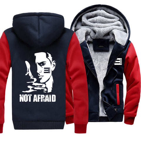 Image of Eminem Jackets - Solid Color Eminem Not Afraid Super Cool Fleece Jacket