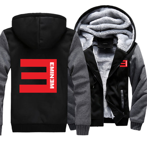 Image of Eminem Jackets - Solid Color Eminem Red Logo Icon Super Cool Fleece Jacket