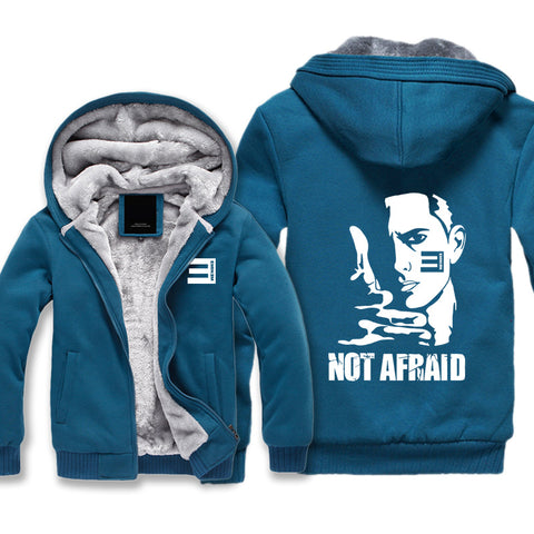 Image of Eminem Jackets - Solid Color Eminem Not Afraid Super Cool Fleece Jacket