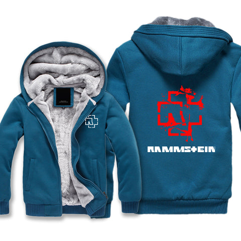 Image of Rammstein  Jackets - Solid Color Rammstein Red Sign Fleece Jacket