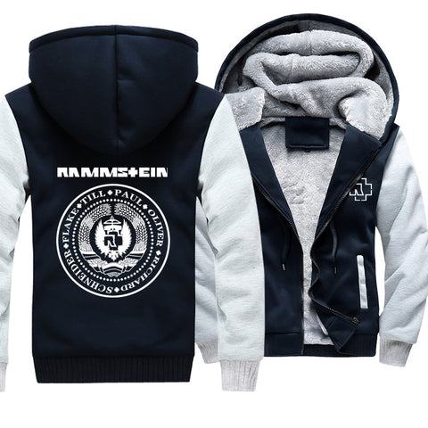 Image of Rammstein  Jackets - Solid Color Rammstein Oliver Paul Richard Schneider Flake Fleece Jacket