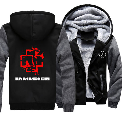 Image of Rammstein  Jackets - Solid Color Rammstein Red Sign Fleece Jacket