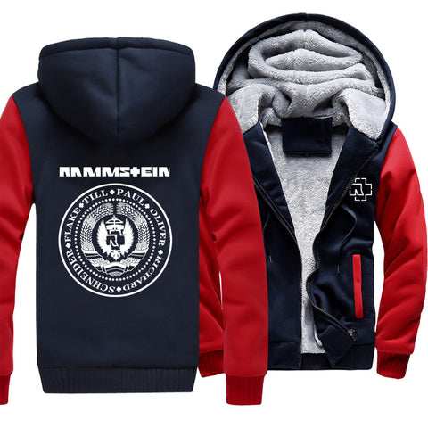 Image of Rammstein  Jackets - Solid Color Rammstein Oliver Paul Richard Schneider Flake Fleece Jacket