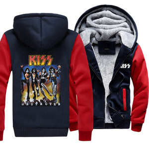 Kiss Jackets - Solid Color Kiss Series Destroyer Super Cool Fleece Jacket