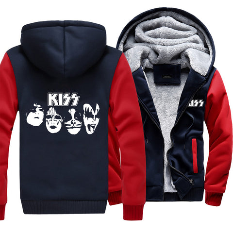 Image of Kiss Jackets - Solid Color Kiss Series Hip Hop Music Super Cool Fleece Jacket