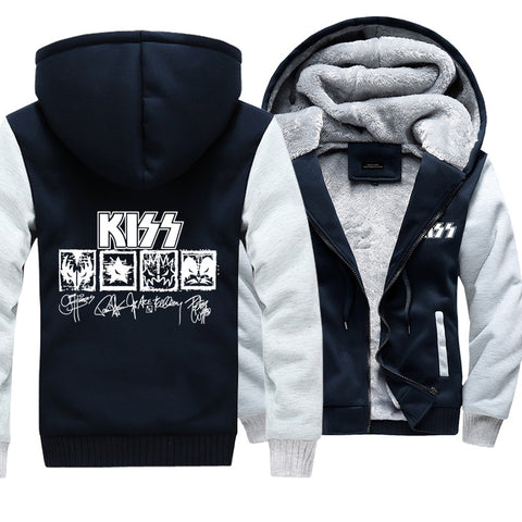 Image of Kiss Jackets - Solid Color Kiss Series Autography Super Cool Fleece Jacket