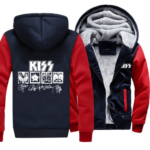 Image of Kiss Jackets - Solid Color Kiss Series Autography Super Cool Fleece Jacket