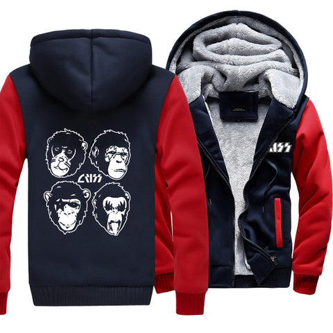 Image of Kiss Jackets - Solid Color Kiss Series War of The Planet of The Apes Super Cool Fleece Jacket