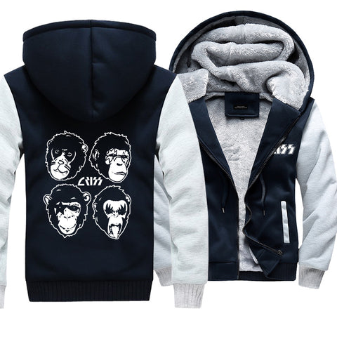 Image of Kiss Jackets - Solid Color Kiss Series War of The Planet of The Apes Super Cool Fleece Jacket