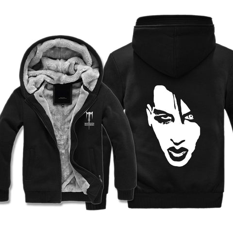 Image of Marilyn Manson Jackets - Solid Color Marilyn Manson Super Cool Fleece Jacket