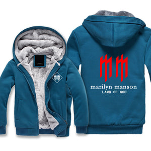 Marilyn Manson Jackets - Solid Color Marilyn Manson Lamb of God Super Cool Fleece Jacket