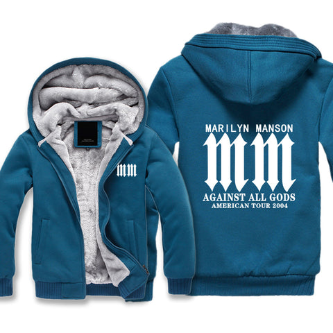 Image of Marilyn Manson Jackets - Solid Color Marilyn Manson Icon Fleece Jacket