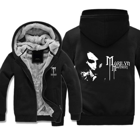 Image of Marilyn Manson Jackets - Solid Color Marilyn Manson Fleece Jacket