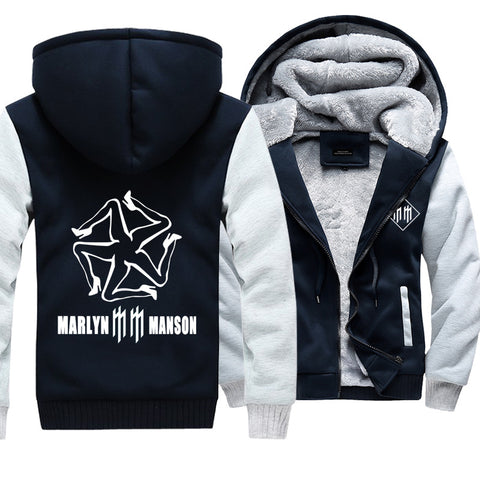 Image of Marilyn Manson Jackets - Solid Color Marilyn Manson Music Album Super Cool Fleece Jacket