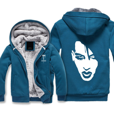 Image of Marilyn Manson Jackets - Solid Color Marilyn Manson Super Cool Fleece Jacket