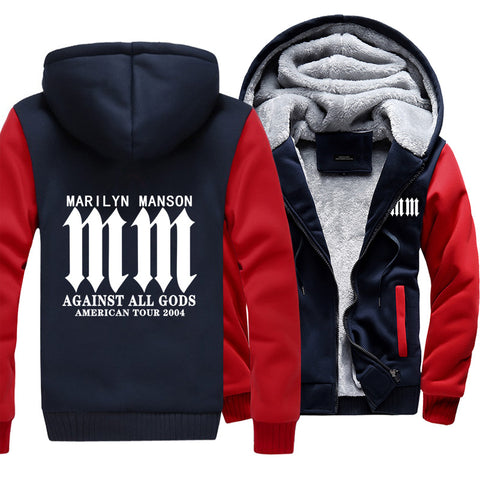 Image of Marilyn Manson Jackets - Solid Color Marilyn Manson Icon Fleece Jacket