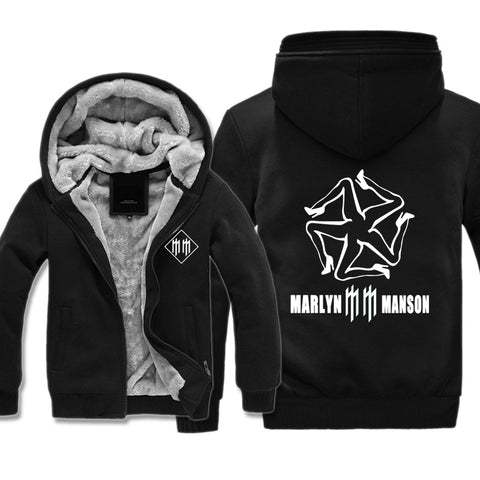 Image of Marilyn Manson Jackets - Solid Color Marilyn Manson Music Album Super Cool Fleece Jacket