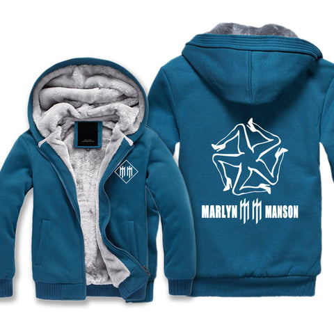 Image of Marilyn Manson Jackets - Solid Color Marilyn Manson Music Album Super Cool Fleece Jacket