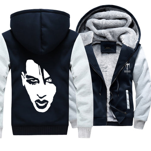 Image of Marilyn Manson Jackets - Solid Color Marilyn Manson Super Cool Fleece Jacket