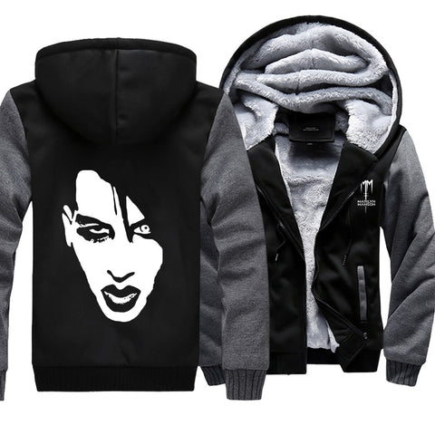 Image of Marilyn Manson Jackets - Solid Color Marilyn Manson Super Cool Fleece Jacket