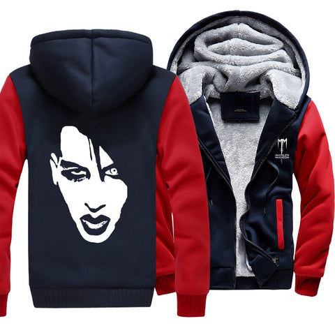 Image of Marilyn Manson Jackets - Solid Color Marilyn Manson Super Cool Fleece Jacket