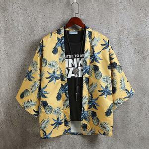 Men Summer Japanese Style Loose Cotton Kimono Fashion Jacket