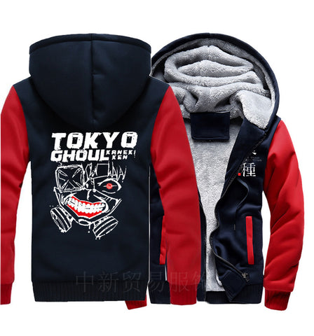 Image of Tokyo Ghoul Jackets - Solid Color Tokyo Ghoul Anime Series Kaneki Ken Sign Fleece Jacket